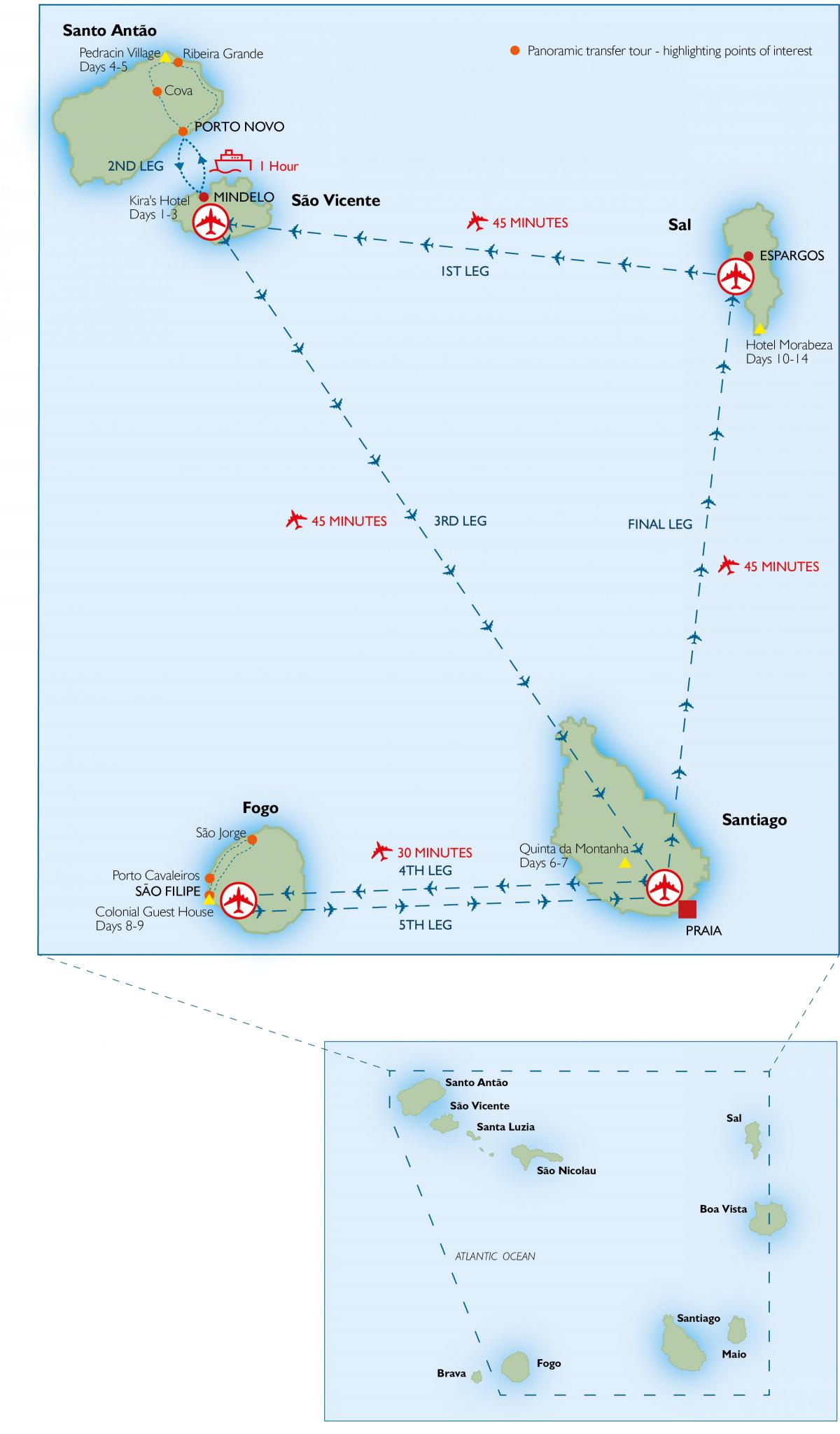 mapa Cape Verde letiská