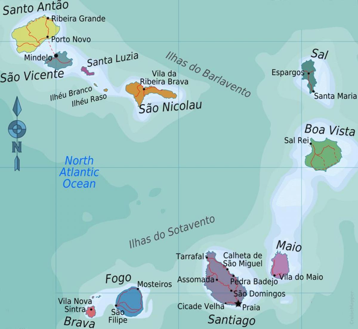 mapa boa vista Cape Verde