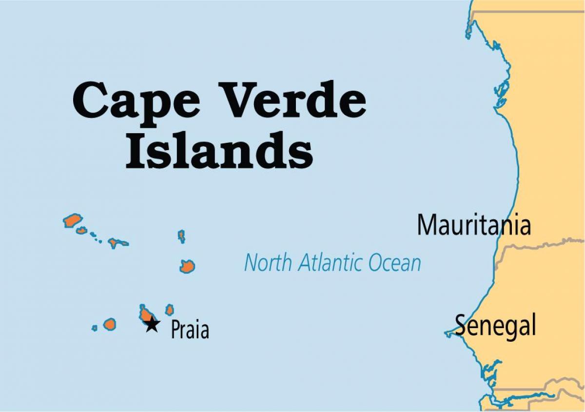 mapa Kapverdy ostrovy v afrike