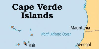 Mapa Kapverdy ostrovy v afrike