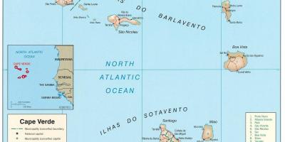 Mapa zobrazuje Cape Verde